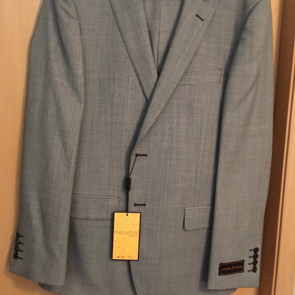 Gray color Italian Suit by GalanteMilan ItalySize 42R pants 36R
